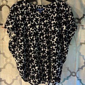 Marimekko black and white floral terry cloth top size S/M